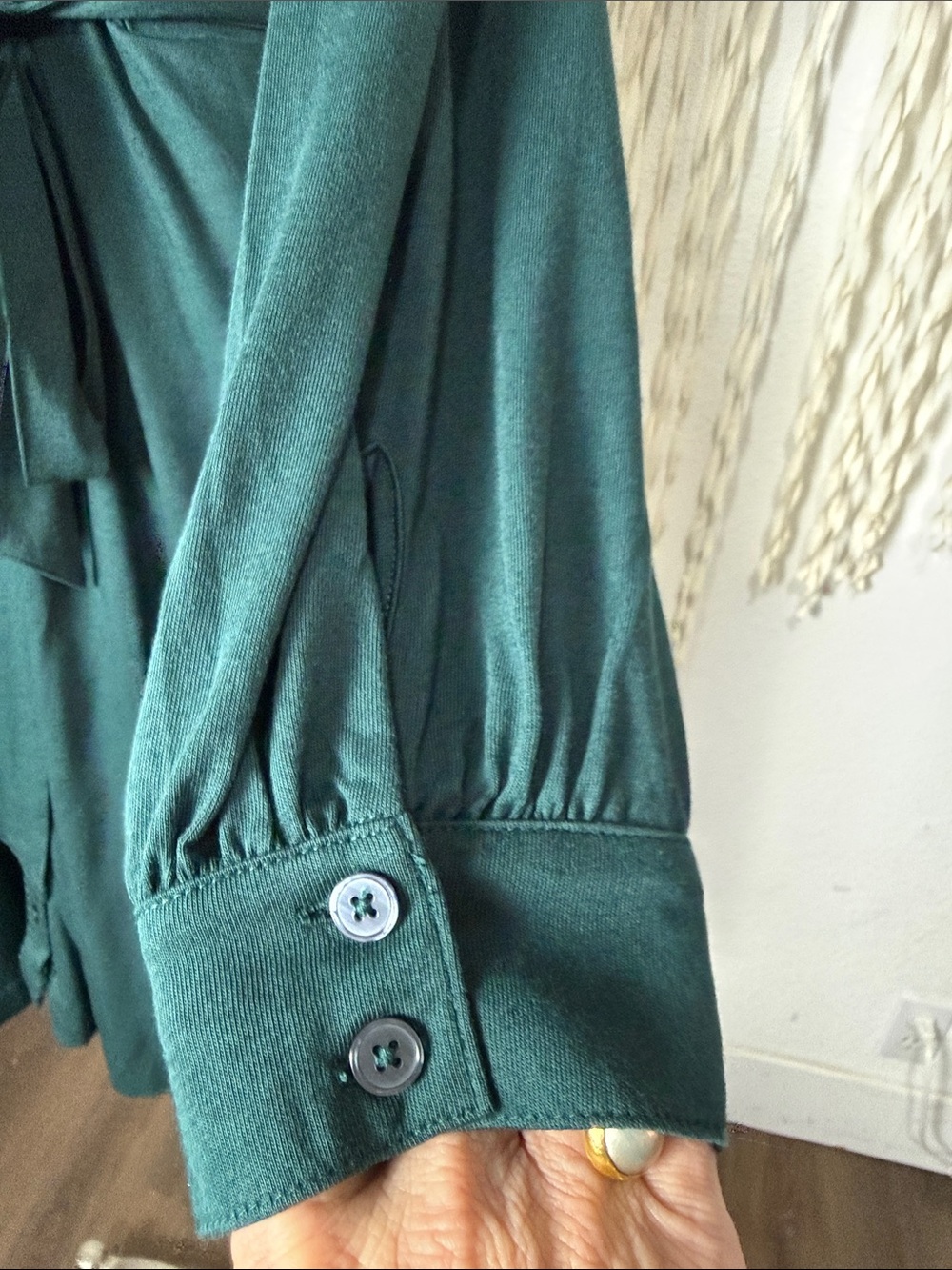 Boden Emerald Pin Tuck Shirt Dress (SHORTENED) Size US10 - Picture 4 of 14